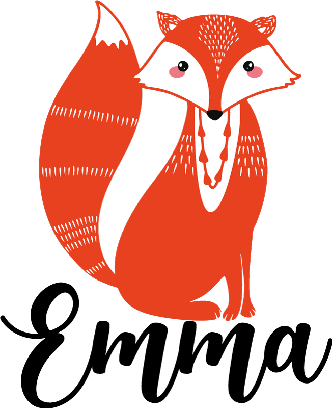 Alfombra vinílica de animales zorro nórdico con nombre - TenVinilo