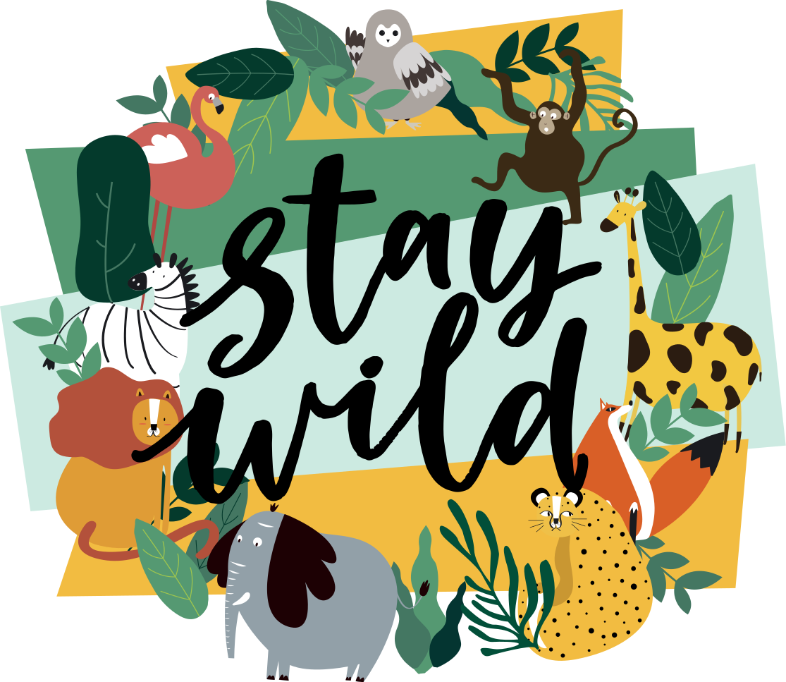 Alfombra vinílica de animales de la jungla corona - TenVinilo