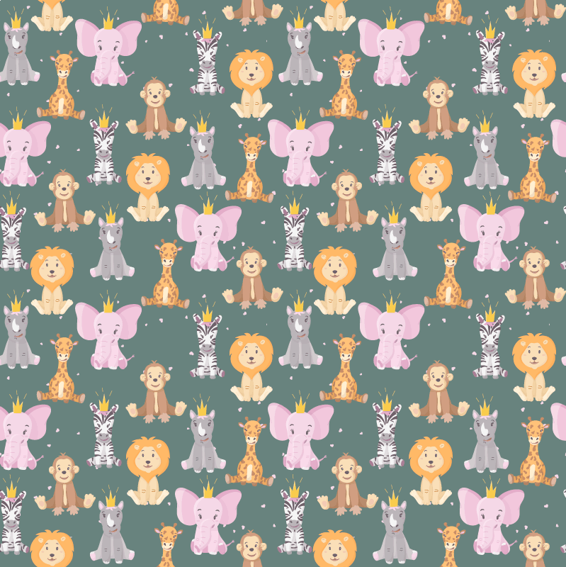 Alfombra vinílica de animales diseño de animales adorables - TenVinilo