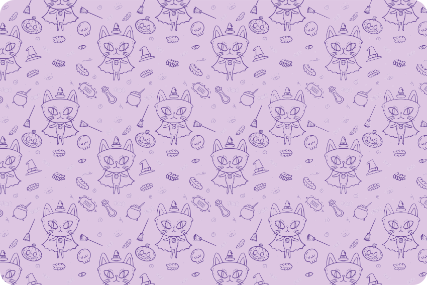 Alfombra vinílica de animales gato de bruja dibujo - TenVinilo