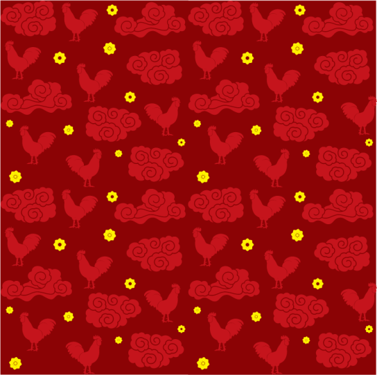 Alfombra vinílica de animales patrón gallinas estilo chino - TenVinilo