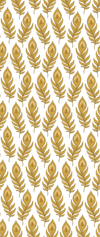 Alfombra vinílica de animales pavo azul con flores doradas - TenVinilo