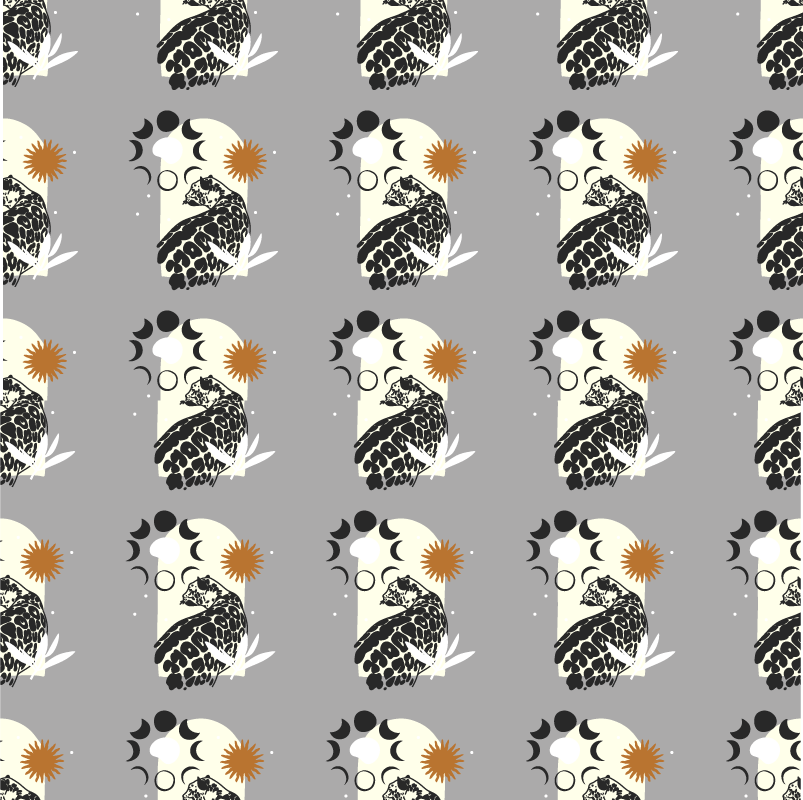 Alfombra vinílica de animales patrón leopardo bajo la luna - TenVinilo