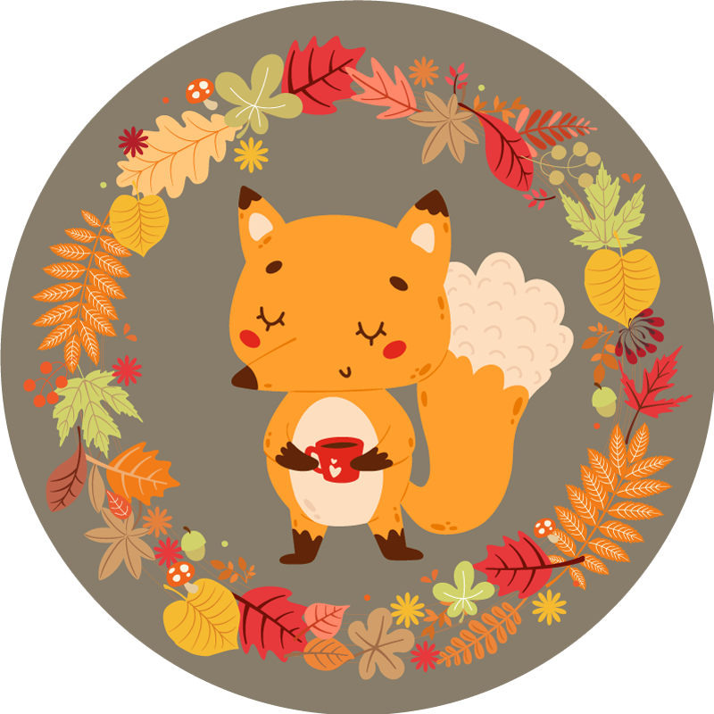 Alfombra vinílica de animales escultura de zorro encantador - TenVinilo