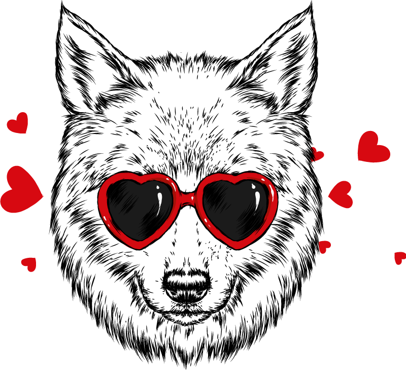 Alfombra vinílica de animales lobo juguetón - TenVinilo