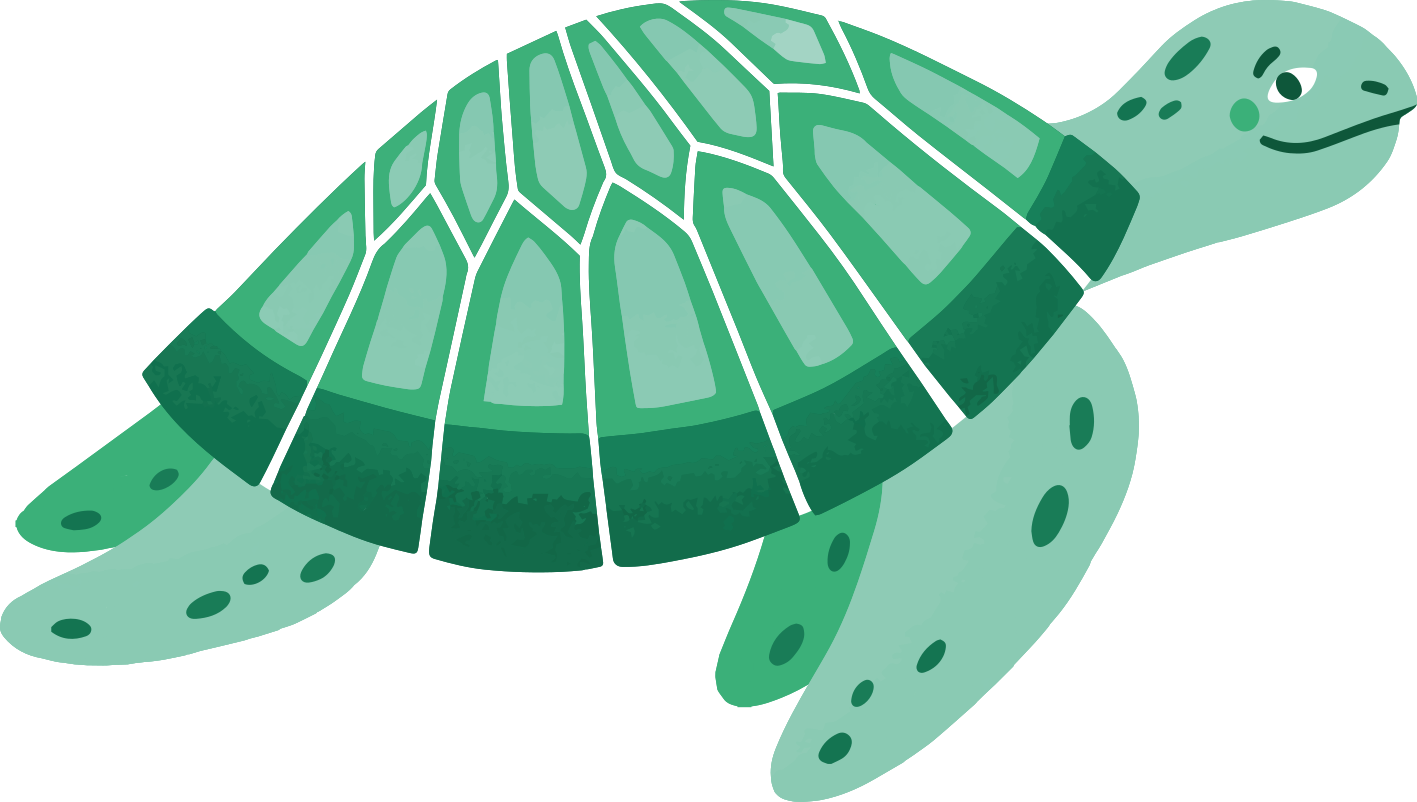Alfombra vinílica de animales tortuga juguetona - TenVinilo