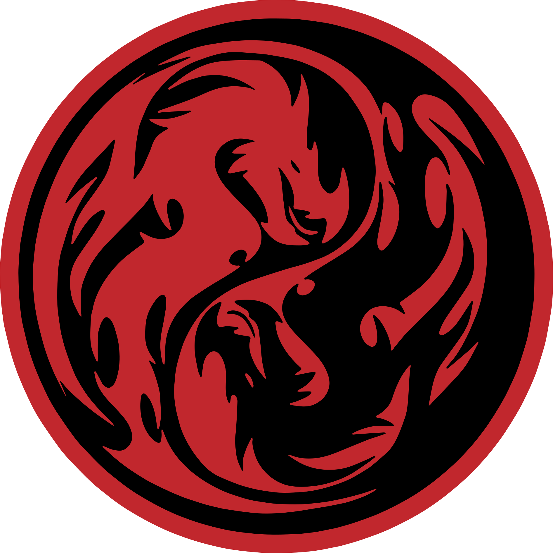 Alfombra vinílica de animales dragones yin yang - TenVinilo