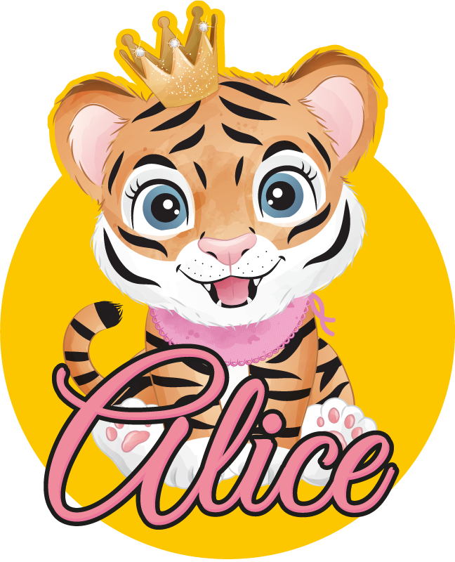 Alfombra vinílica de animales ilustración de tigre lindo - TenVinilo