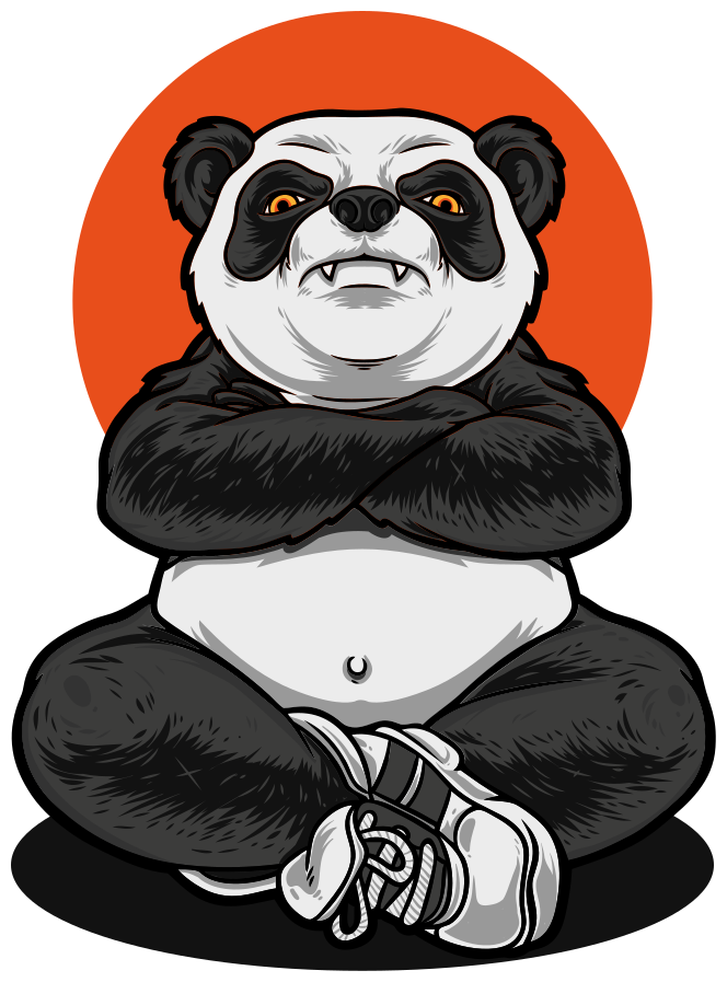 Alfombra vinílica de animales panda abrazando la calma - TenVinilo