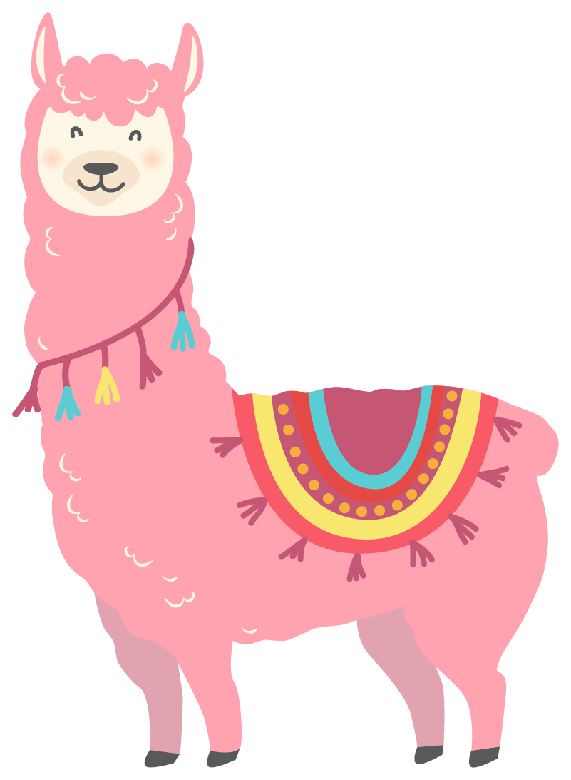 Alfombra vinílica de animales llama rosa - TenVinilo