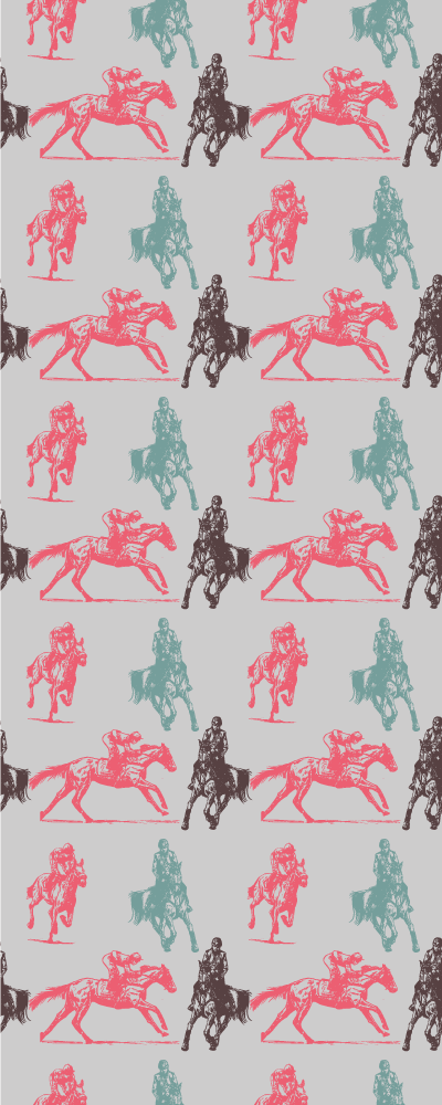 Alfombra vinílica de animales patrón de caballos colores - TenVinilo