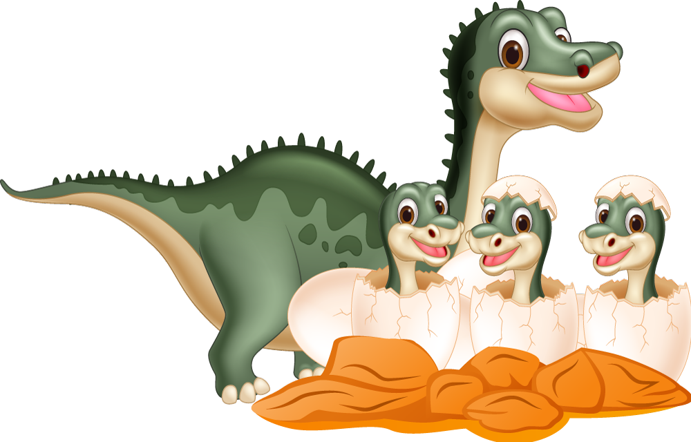 Alfombra vinílica de animales familia de dinosaurios lindos - TenVinilo