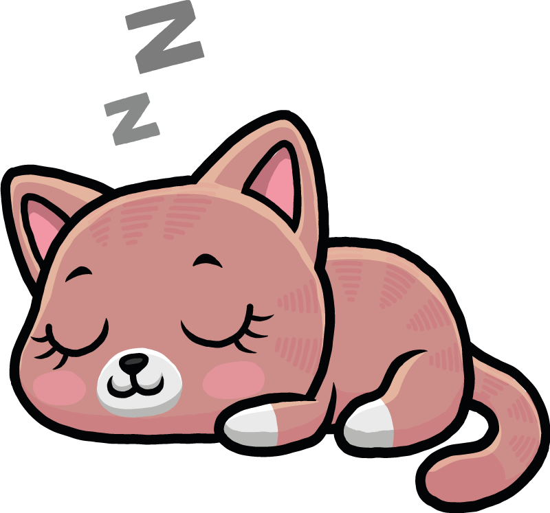 Alfombra vinílica de animales ilustración de gato durmiendo - TenVinilo