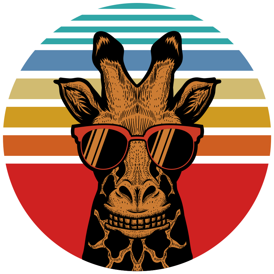 Alfombra vinílica de animales giraffe con gafas de sol - TenVinilo