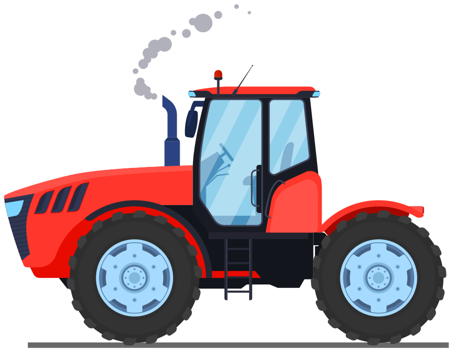 Alfombra vinílica de animales tractor rojo - TenVinilo