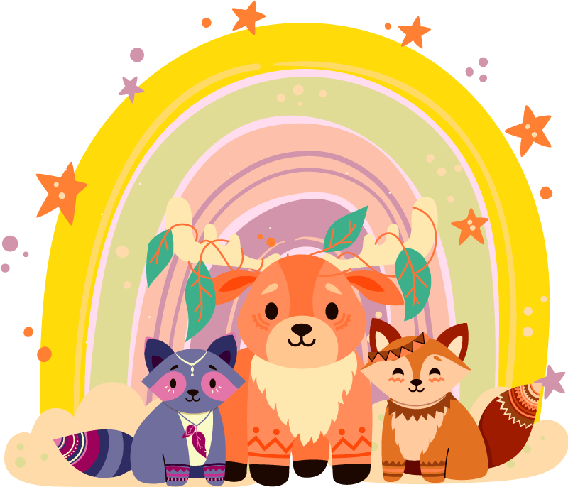 Alfombra vinílica de animales trio de criaturas encantadoras - TenVinilo