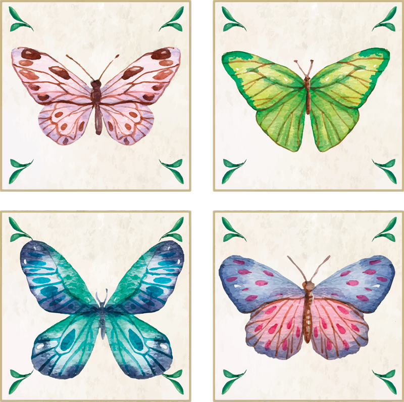 Alfombra vinílica de animales diseños de mariposas vivas - TenVinilo