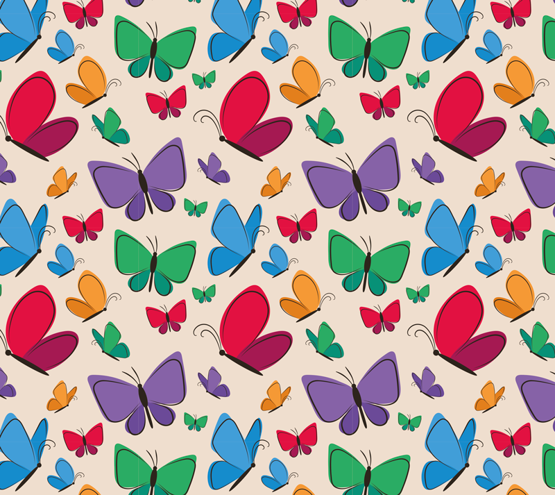 Alfombra vinílica de animales mariposas volando para niños - TenVinilo