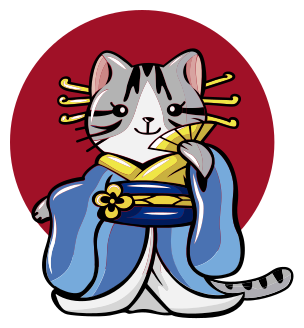 Alfombra vinílica de animales gato decorativo japonés - TenVinilo