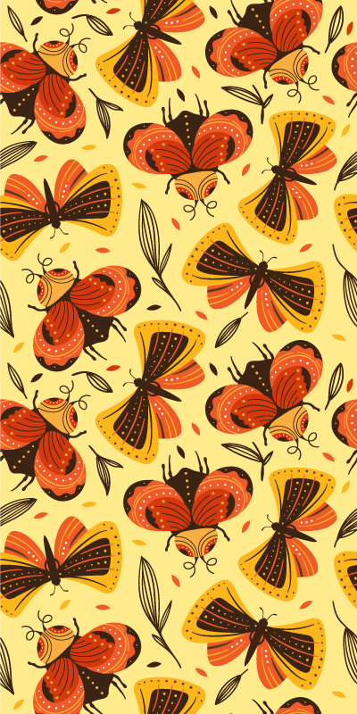 Alfombra vinílica de animales mariposa sobre flor - TenVinilo