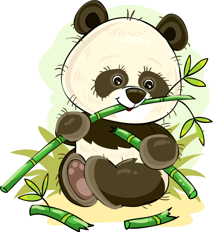 Alfombra vinílica de animales panda lindo - TenVinilo