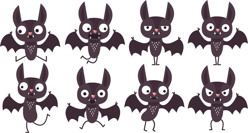 Alfombra vinílica halloween pack de murciélagos alegres - TenVinilo