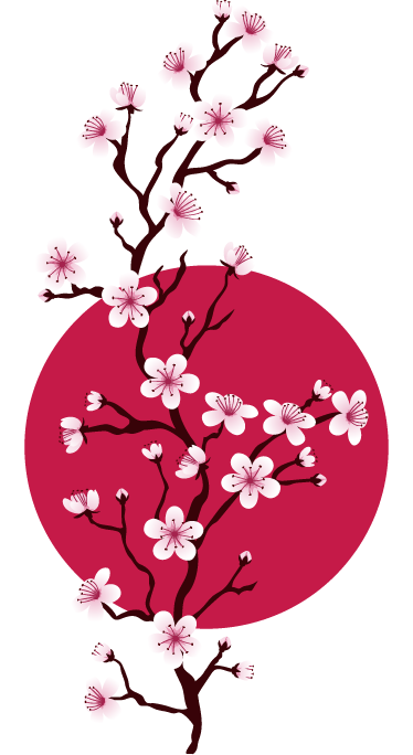 Alfombra vinílica flores ramas de cerezo japonés - TenVinilo