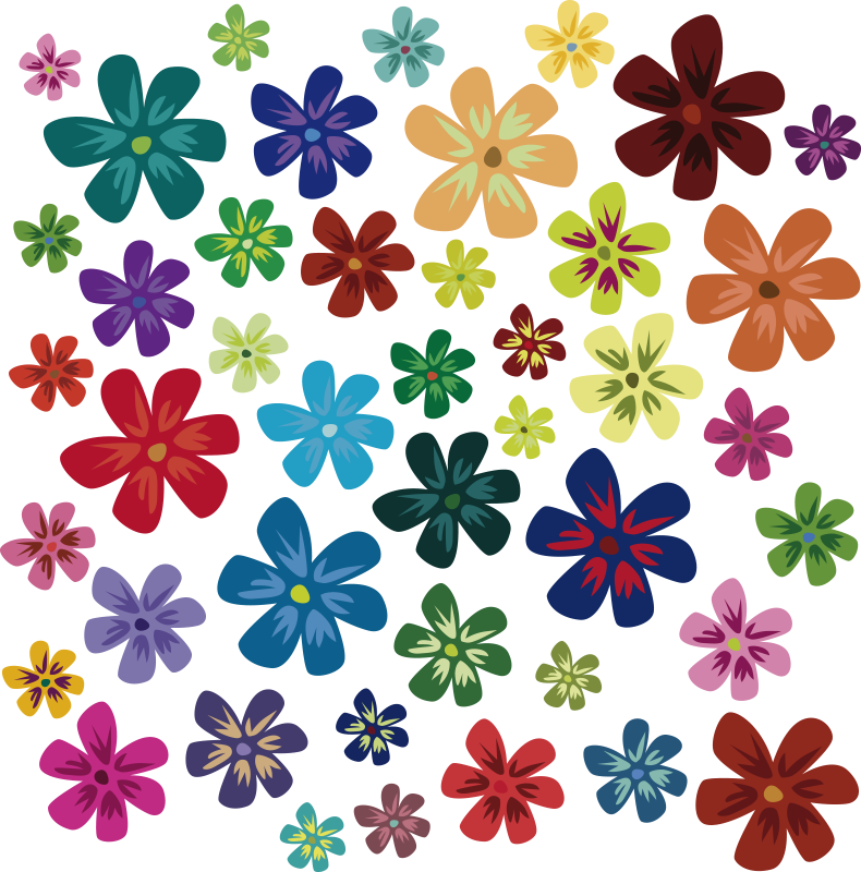 Alfombra vinílica flores lámina floral de colores - TenVinilo