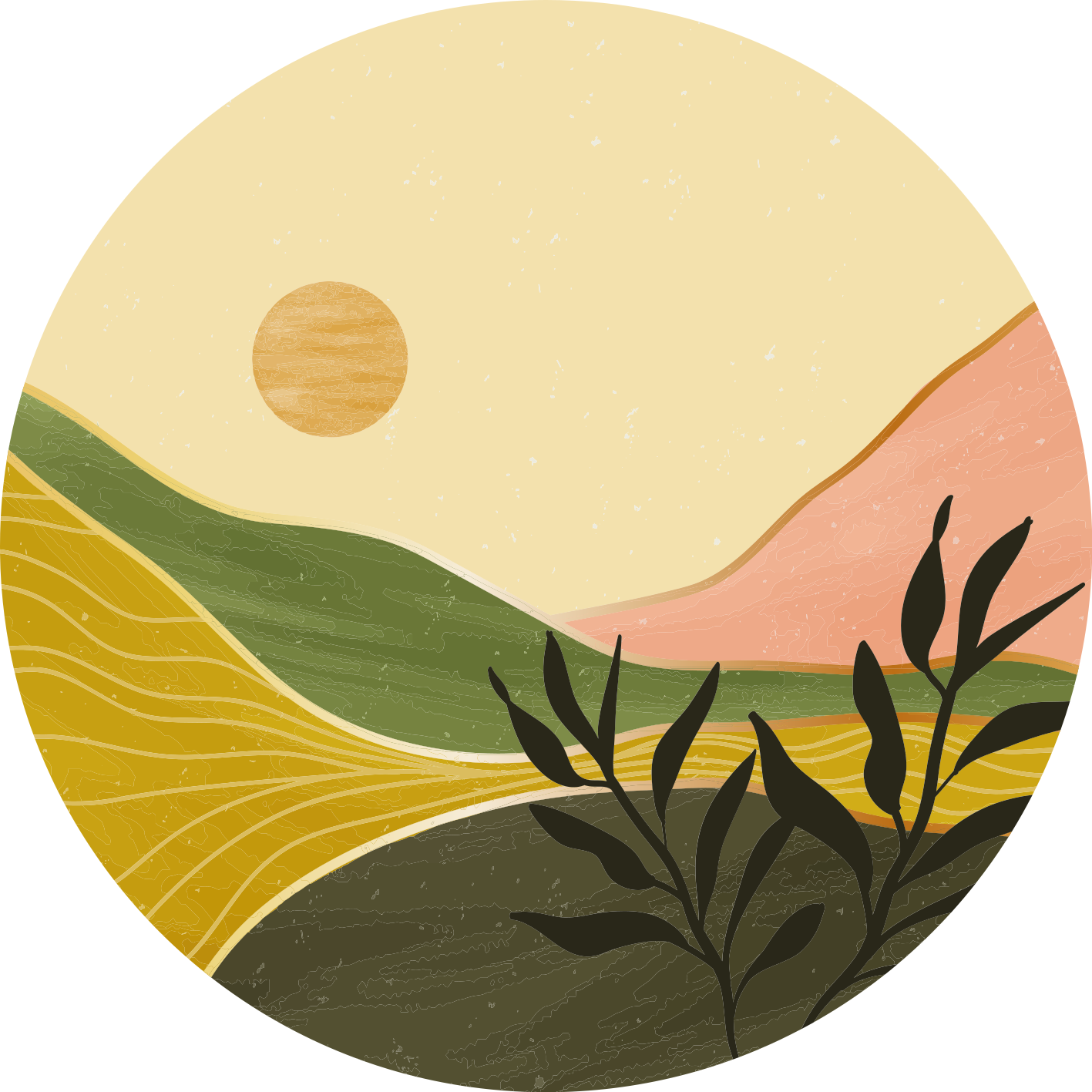 Alfombra vinílica flores paisaje sereno - TenVinilo