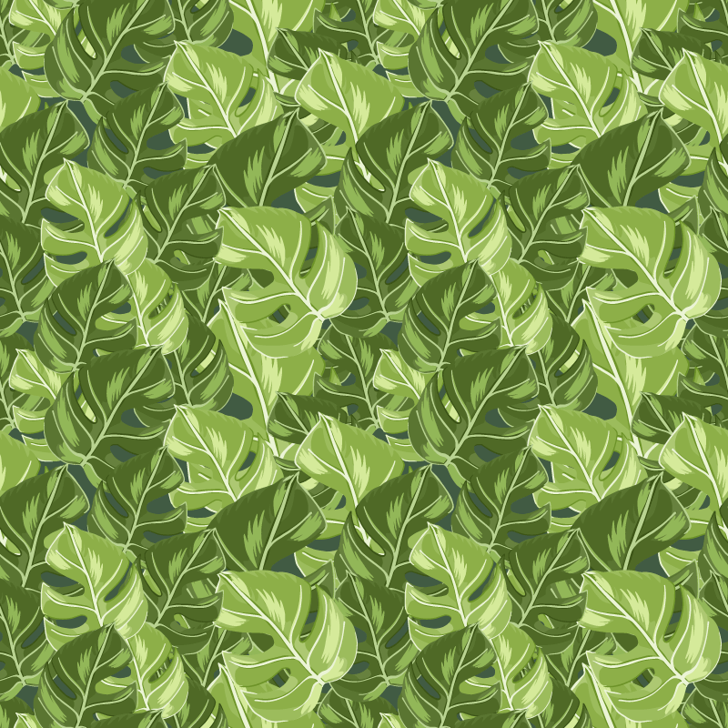 Alfombra vinílica flores diseño de planta monstera - TenVinilo