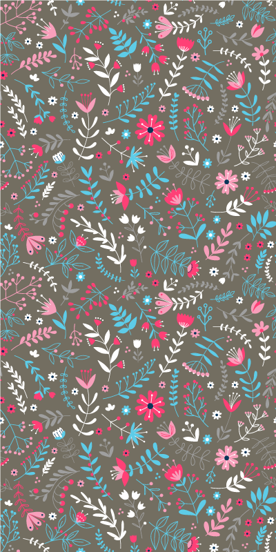 Alfombra vinílica flores estampado floral colorido - TenVinilo