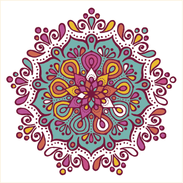 Alfombra vinílica cocina mandala colorido azulejos - TenVinilo
