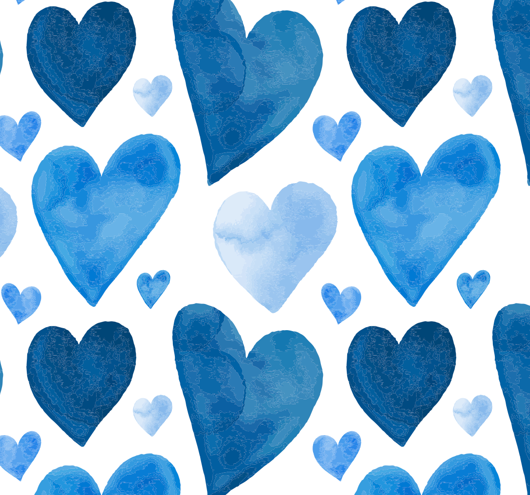 Alfombra vinílica cocina corazones azules - TenVinilo