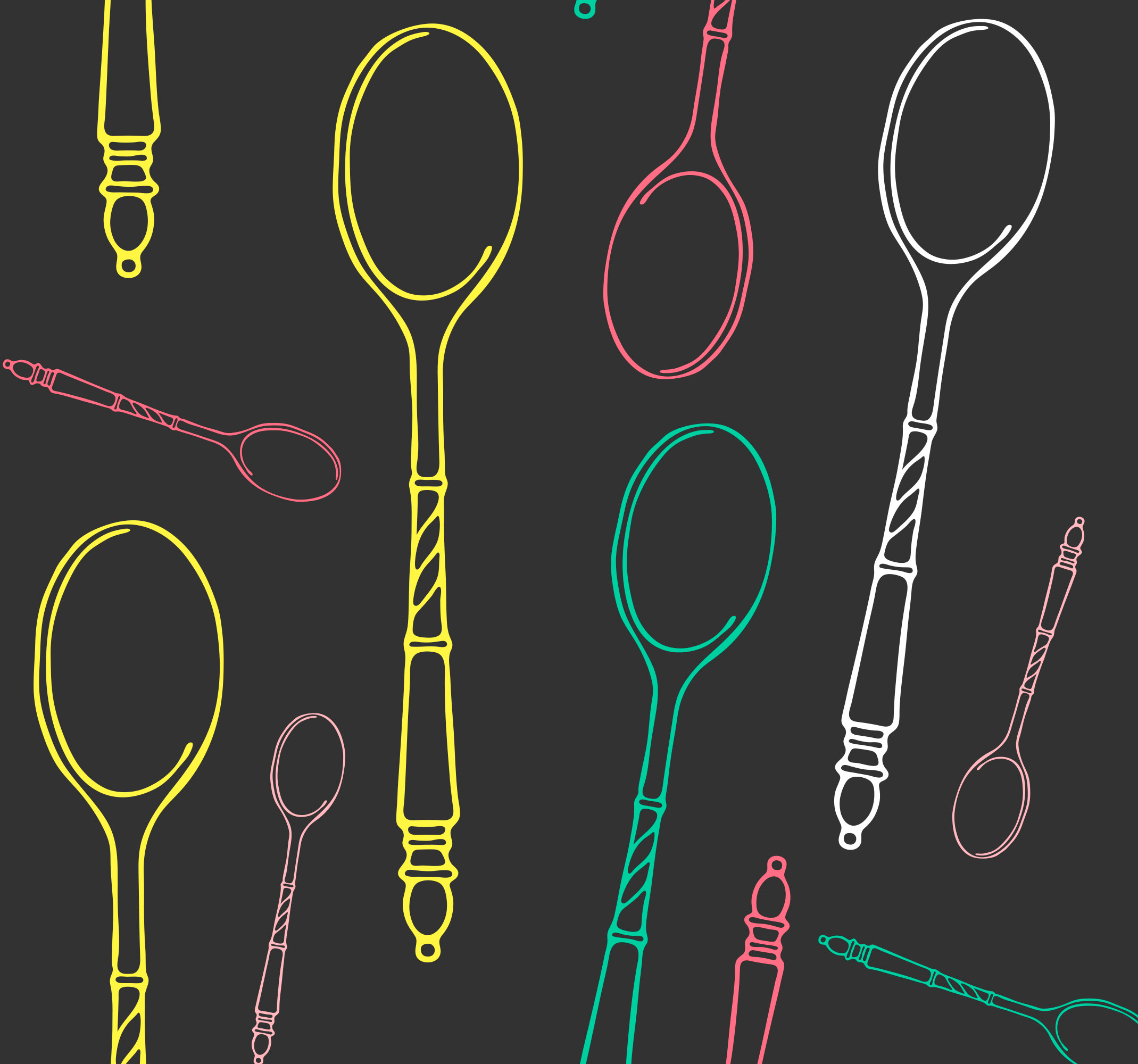 Alfombra vinílica cocina cucharas multicolores - TenVinilo