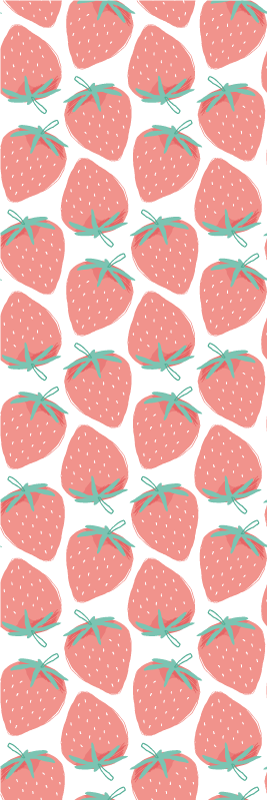 Alfombra vinílica cocina patrón de fresas pastel - TenVinilo