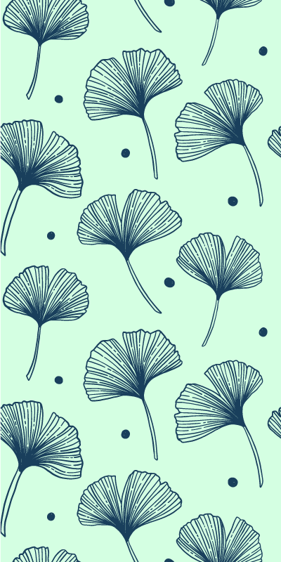 Alfombra vinílica cocina estampado floral azul - TenVinilo