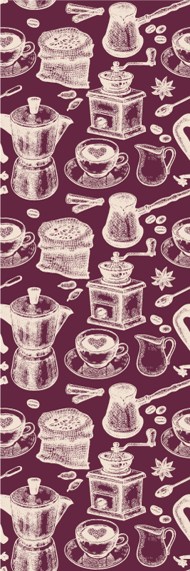 Alfombra vinílica cocina diseño de café - TenVinilo