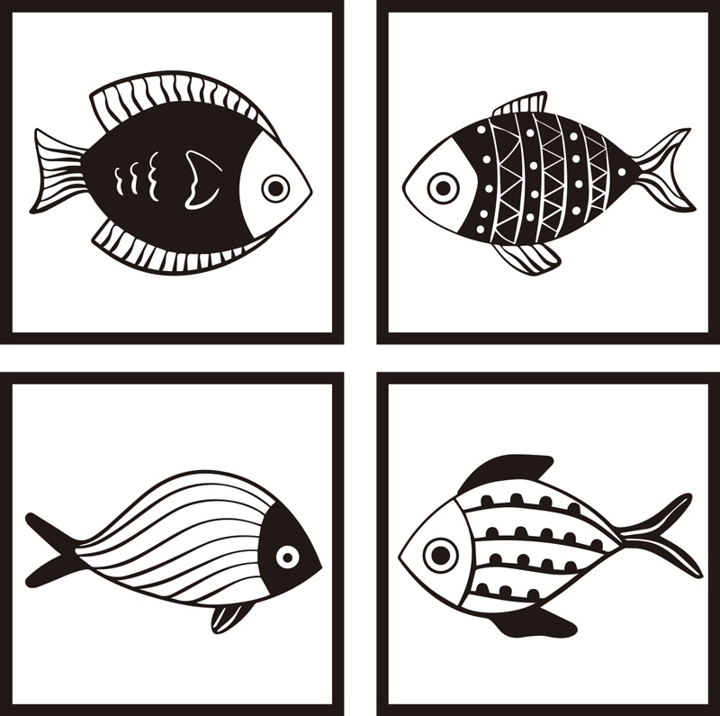 Alfombra vinílica baño azulejos de peces hermosos - TenVinilo