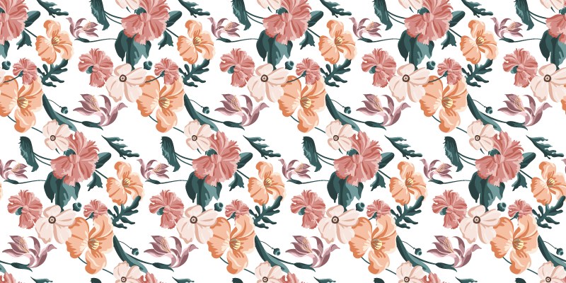 Alfombra vinílica flores diseño de flores pastel - TenVinilo