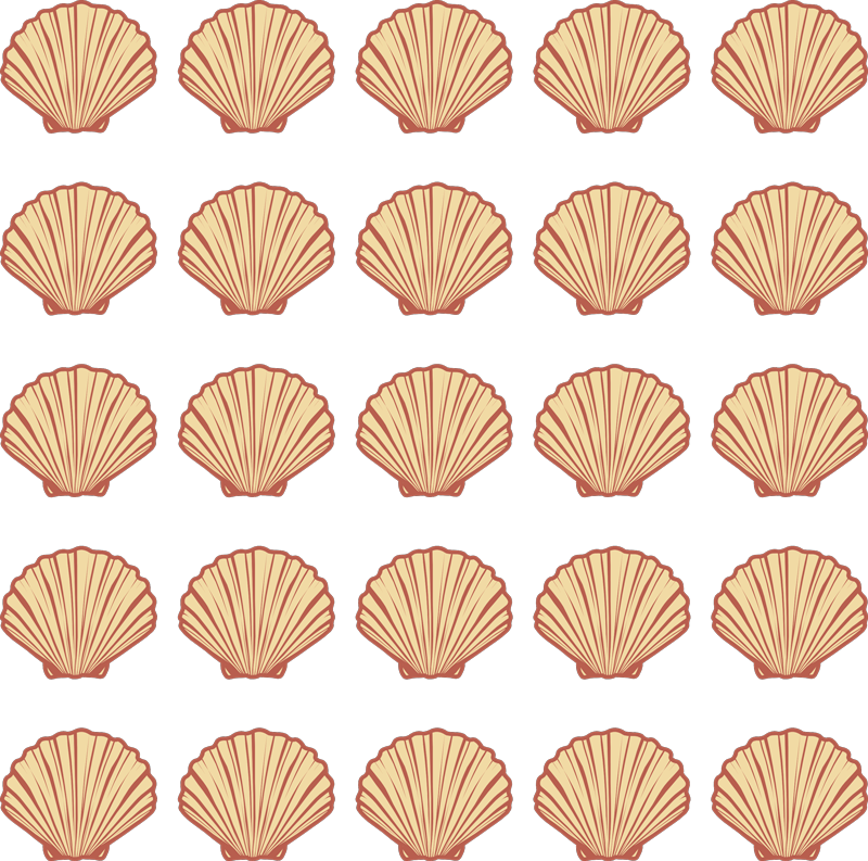 Alfombra vinílica flores patrón de conchas - TenVinilo