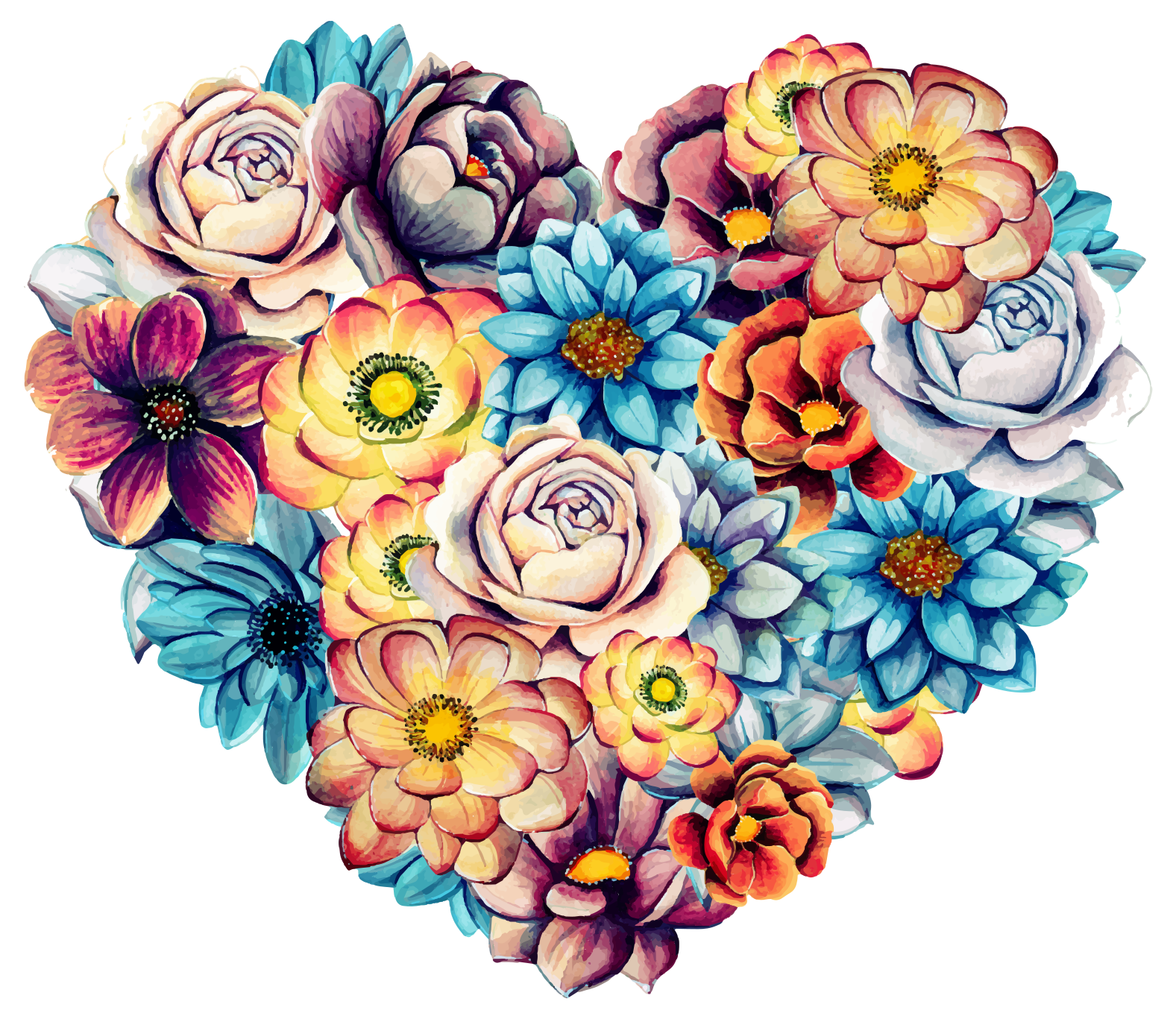 Alfombra vinílica dormitorio arreglo floral corazón - TenVinilo
