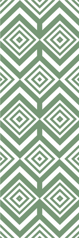 Alfombra vinílica geométrica rombos verdes - TenVinilo