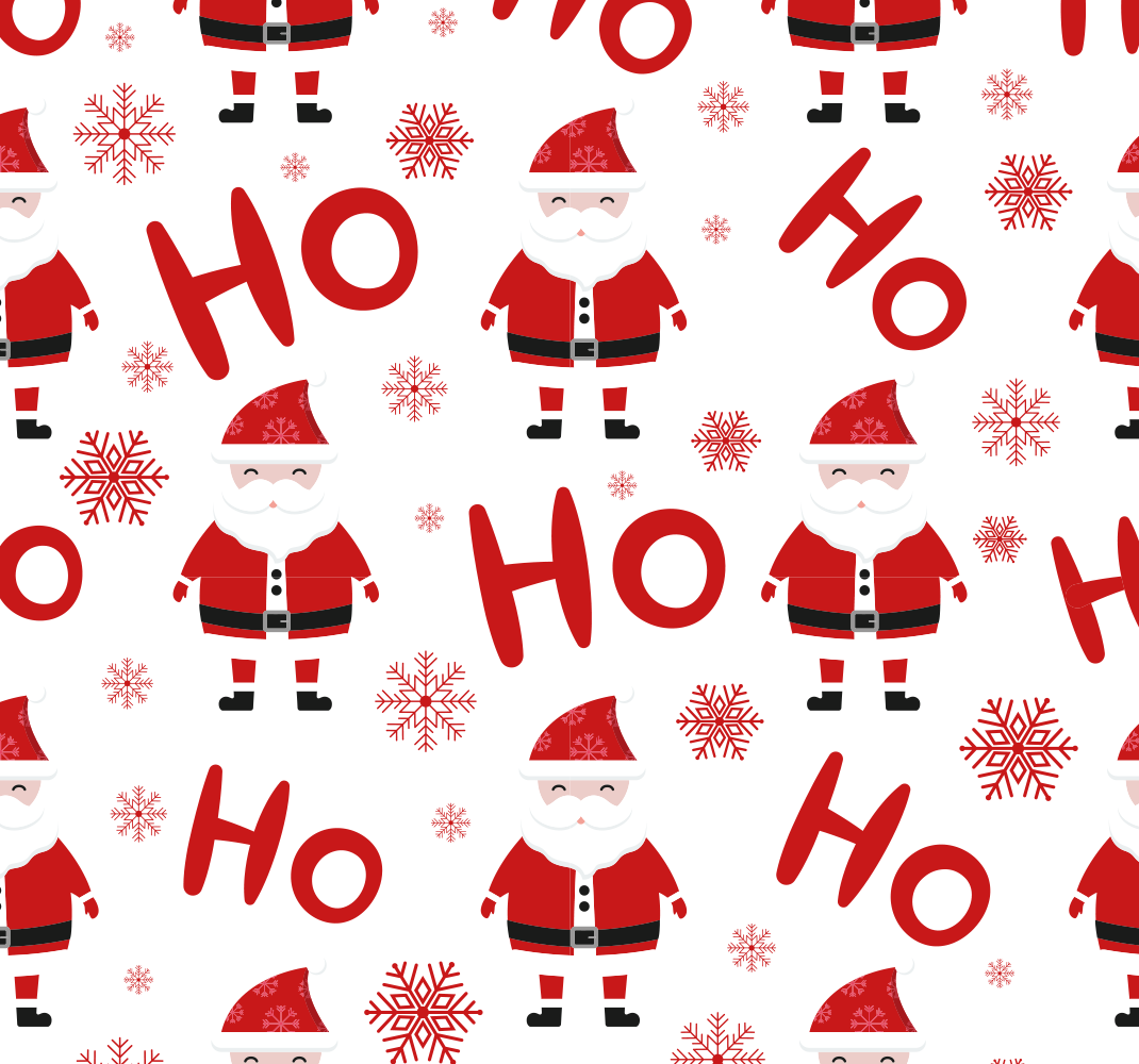 Alfombra vinílica navidad patrón de santa claus y hohoho - TenVinilo