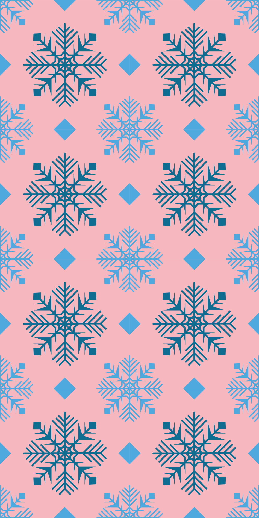 Alfombra vinílica navidad copos de nieve rosas y azules - TenVinilo