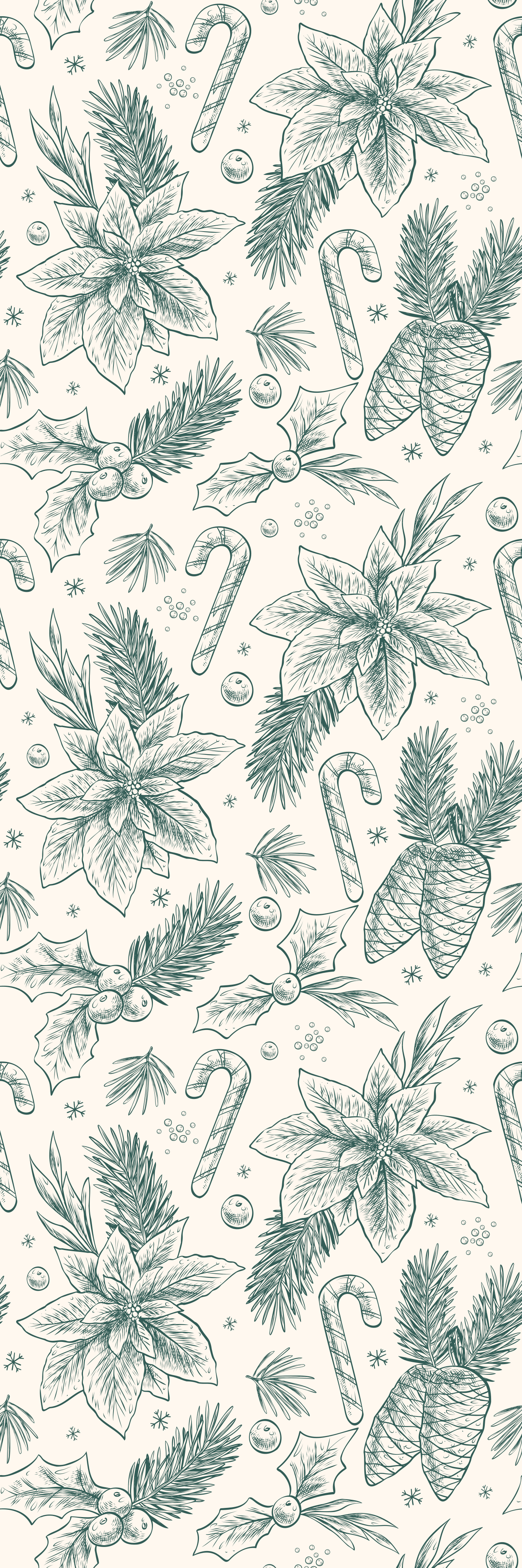 Alfombra vinílica navidad patrón de regalos dibujados a mano - TenVinilo