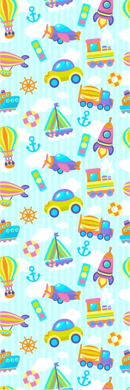 Alfombra vinílica dormitorio diseño de coches lindo - TenVinilo