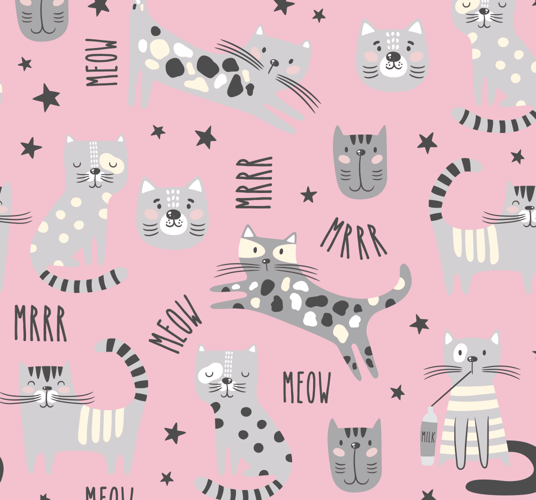 Alfombra vinílica dormitorio gatos elegantes - TenVinilo