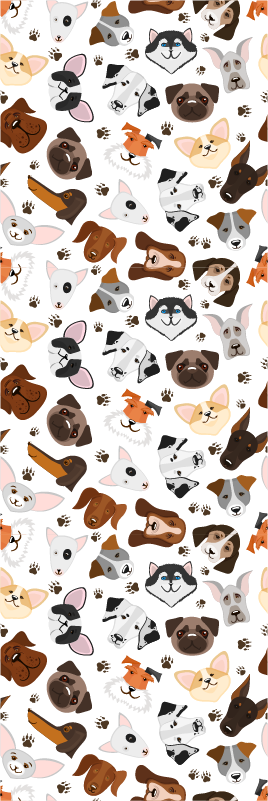Alfombra vinílica dormitorio cabezas de perros - TenVinilo