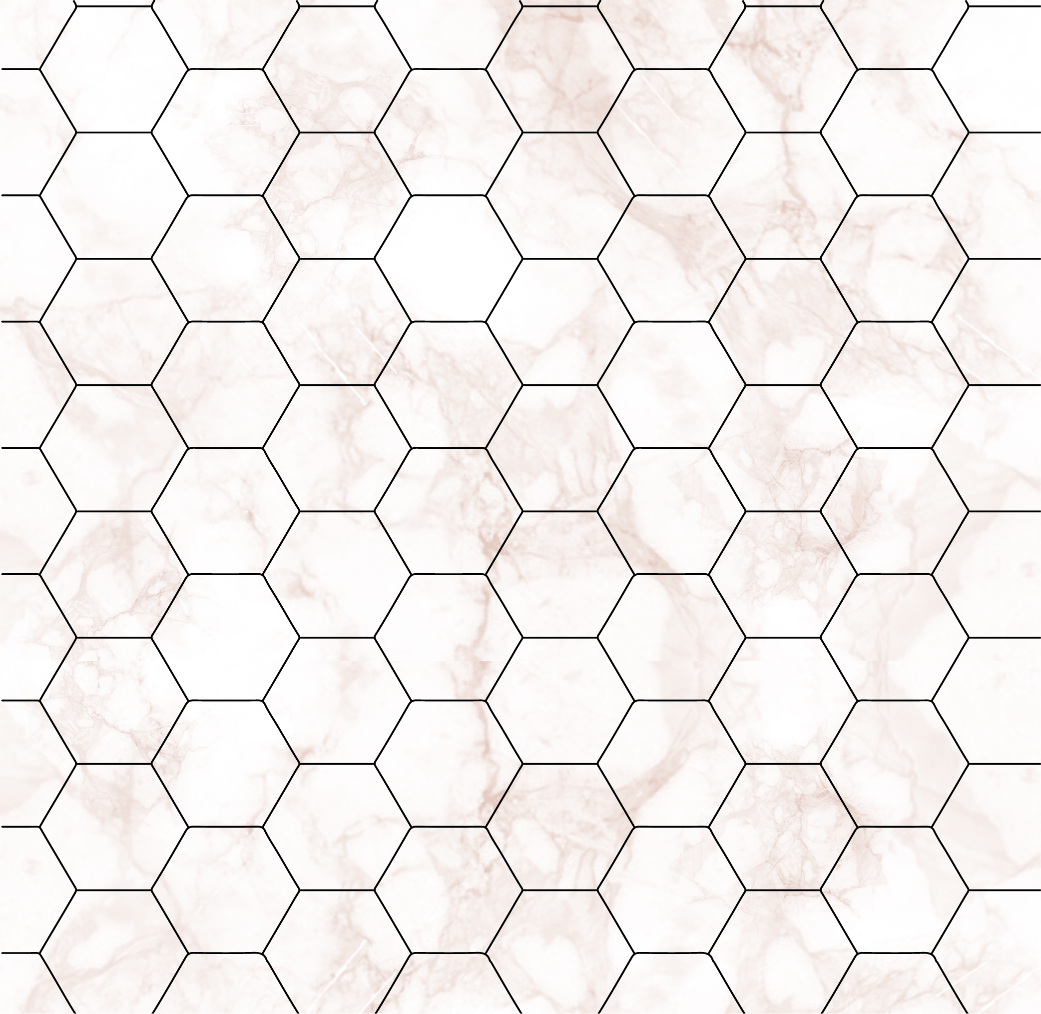 Alfombra vinílica dormitorio baldosas hexagonales mármol - TenVinilo