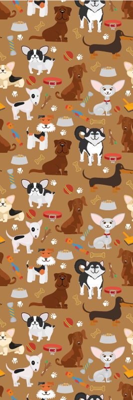 Alfombra vinílica dormitorio con patrón de perros adorables - TenVinilo